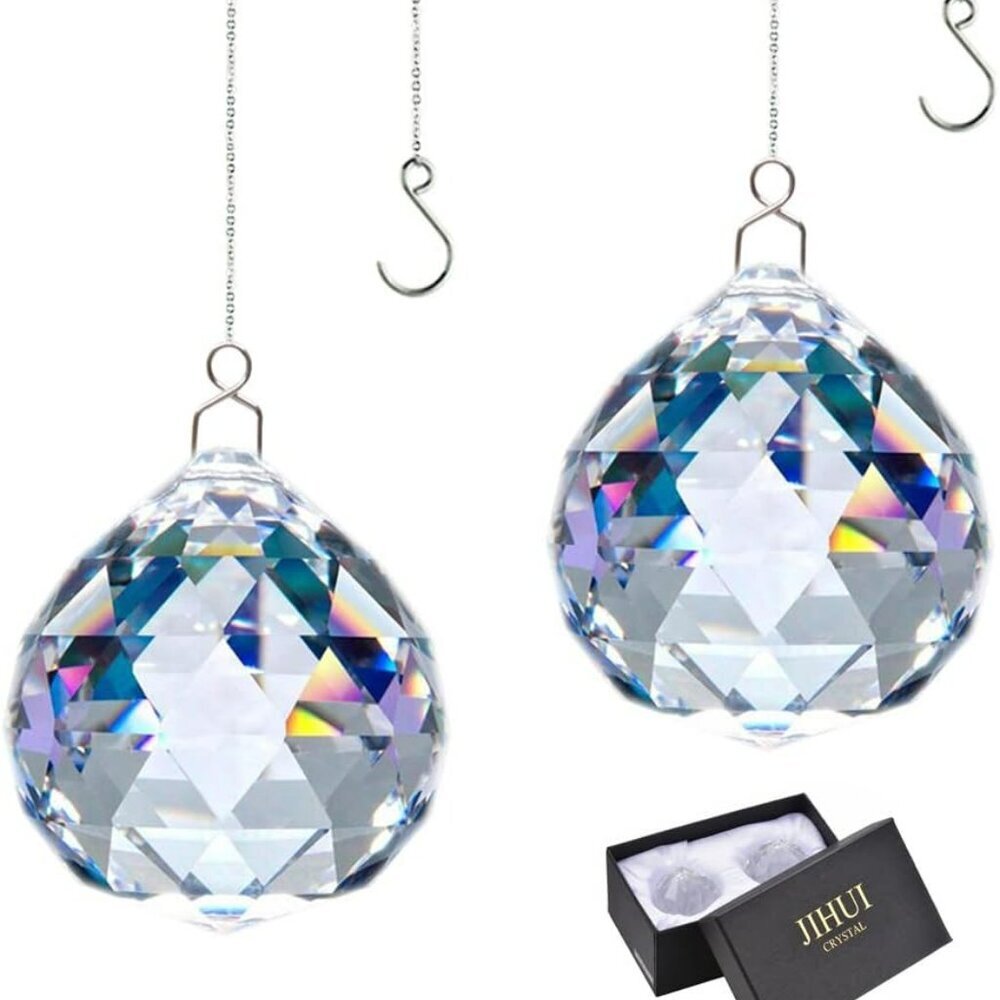 Suncatcher Crystals Ball Prism Window Rainbow Maker with Chain for Easy Hanging